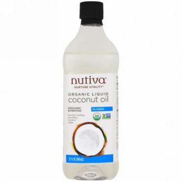 Nutiva, オーガニック液体ココナッツオイル, クラシック, 32液量オンス (946 ml)