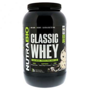 NutraBio Labs, クラシックホエイタンパク質、クッキー & クリーム、2 lbs (907 g) (Discontinued Item)