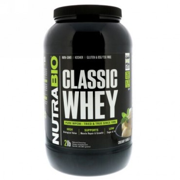 NutraBio Labs, クラシックホエイタンパク質、クリーミーバニラ、2ポンド (907 g) (Discontinued Item)
