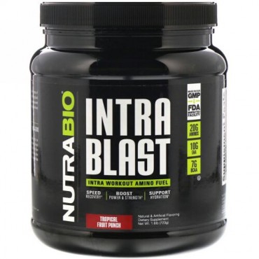 NutraBio Labs, イントラブラスト、イントラワークアウト アミノフュエル、トロピカルフルーツパンチ、723g（1.6ポンド）