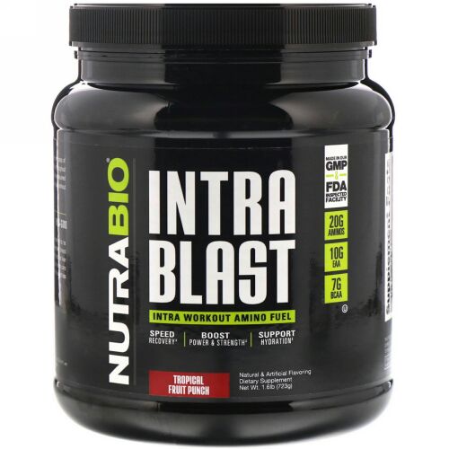 NutraBio Labs, イントラブラスト、イントラワークアウト アミノフュエル、トロピカルフルーツパンチ、723g（1.6ポンド）