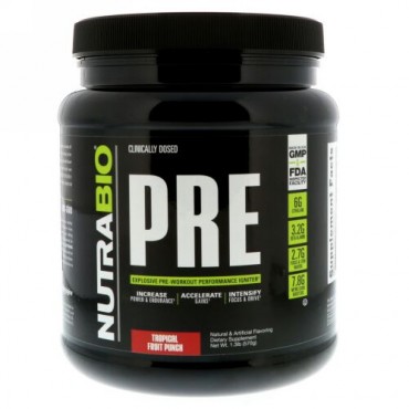 NutraBio Labs, プレワークアウト、トロピカルフルーツポンチ、1.3ポンド (570 g) (Discontinued Item)