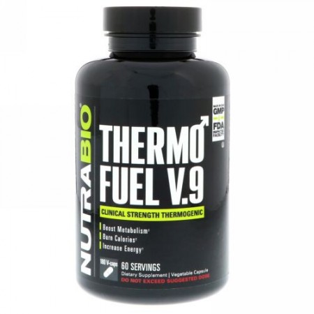 NutraBio Labs, ThermoFuel V9 for Men,180 Vegtable Capsules (Discontinued Item)