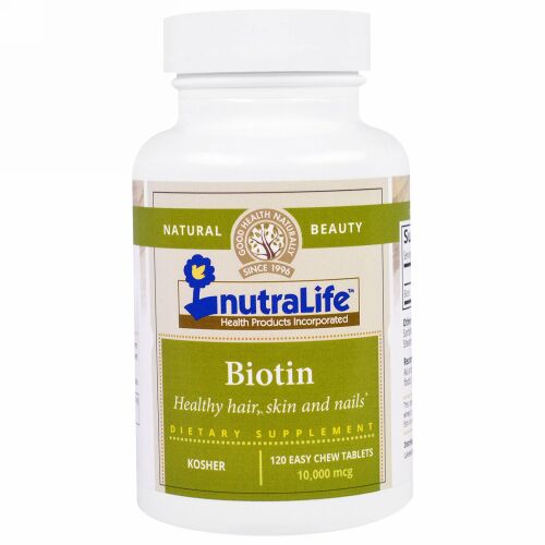 NutraLife, ビオチン, 10,000 mcg, 120錠 (チュアブル) (Discontinued Item)