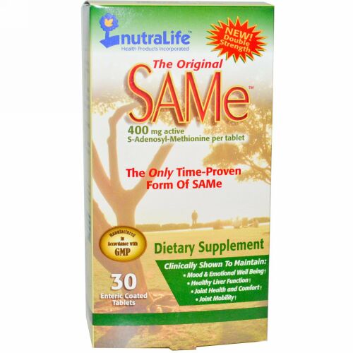 NutraLife, The Original SAM-e（S-アデノシル-L-メチオニン） 400 mg、腸溶性コーティングタブレット30錠