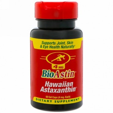 Nutrex Hawaii, バイオアスティン、ハワイアン・アスタキサンチン、4mg、ジェルカプセル60粒