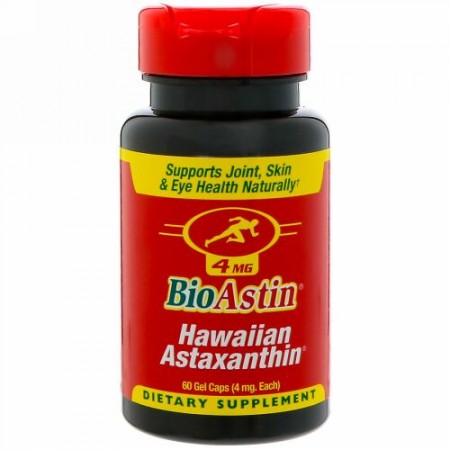 Nutrex Hawaii, バイオアスティン、ハワイアン・アスタキサンチン、4mg、ジェルカプセル60粒