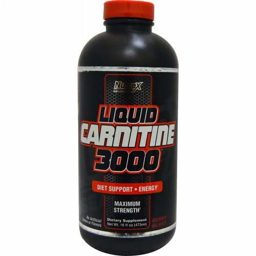 Nutrex Research, リキッドカルニチン3000、ベリーブラスト、16液量オンス (473 ml)