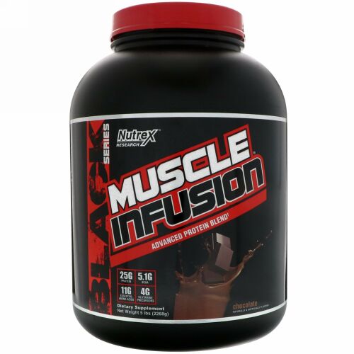 Nutrex Research, マッスルインフュージョン、 アドバンスド・プロテインブレンド、 チョコレート、 5 ポンド (2268 g) (Discontinued Item)