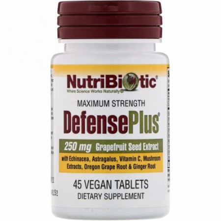 NutriBiotic, ディフェンスプラス（DefensePlus）、最高強度、ビーガンタブレット45粒