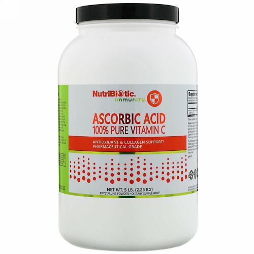 NutriBiotic, Immunity（イミュニティ）、アスコルビン酸、純度100％ビタミンC、結晶性粉末、2.26 kg（5 lb）