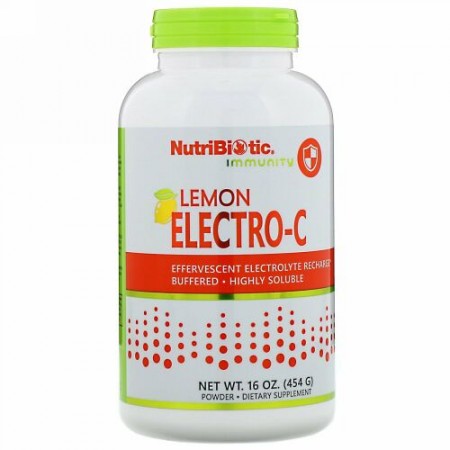 NutriBiotic, Immunity, Lemon Electro-C Powder, 16 oz (454 g)