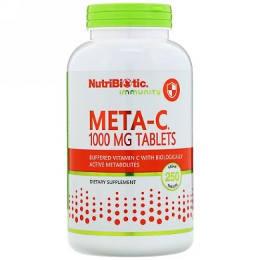NutriBiotic, イミュニティ、メタC、1000 mg、植物性タブレット250粒