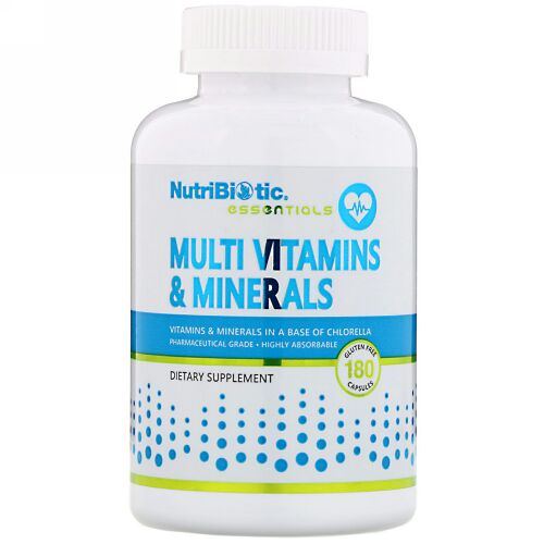 NutriBiotic, Multi Vitamins & Minerals , 180 Capsules (Discontinued Item)