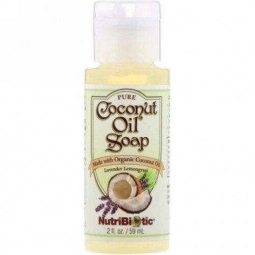 NutriBiotic, ピュアココナッツオイルソープ、ラベンダーレモングラス、2液量オンス (59 ml) (Discontinued Item)