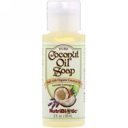 NutriBiotic, ピュアココナッツオイルソープ、ラベンダーレモングラス、2液量オンス (59 ml) (Discontinued Item)