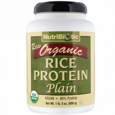 NutriBiotic, ロー・オーガニック・ライスプロテイン、プレーン、 1 ポンド5 オンス (600 g)