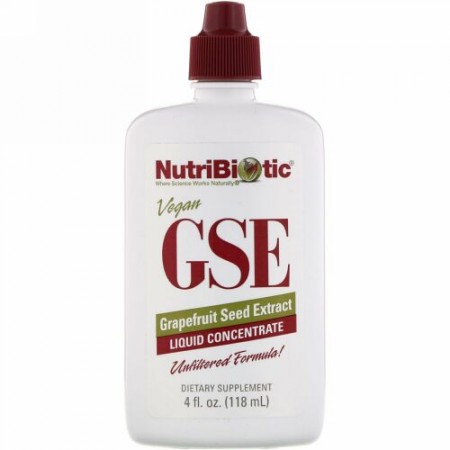 NutriBiotic, ビーガンGSEグレープフルーツ種子エキス、濃縮液、118ml（4液量オンス）