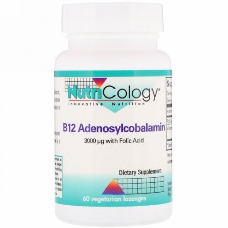 Nutricology, B12 アデノシルコバラミン、 60植物性トローチ