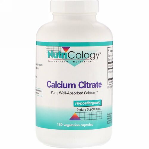 Nutricology, クエン酸カルシウム, 180 ベジカプセル