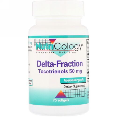 Nutricology, デルタ-フラクション・トコトリエノール, 50 mg, ソフトジェル 75粒