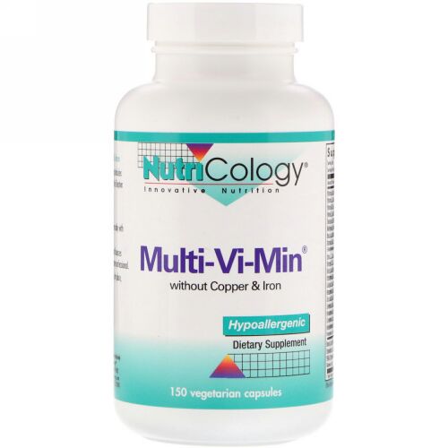 Nutricology, マルチビタミン、銅と鉄不使用、 150植物性カプセル (Discontinued Item)