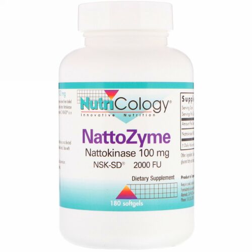 Nutricology, NattoZyme、100 mg、180ソフトジェル