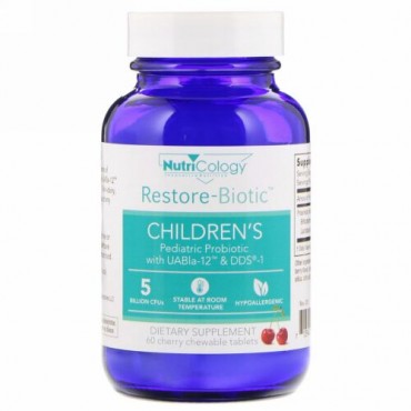 Nutricology, Restore-Biotic Children's, 60 Cherry Chewable Tablets (Discontinued Item)