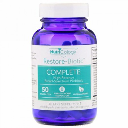 Nutricology, Restore-Biotic Complete, 50 Billion, 60 Delayed-Release Vegetarian Capsules