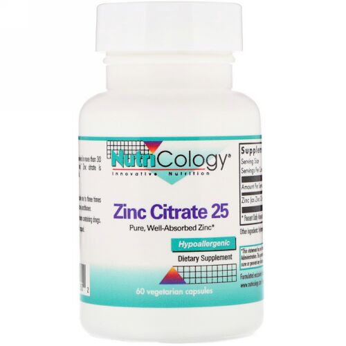 Nutricology, 亜鉛キレート25、植物性カプセル60錠