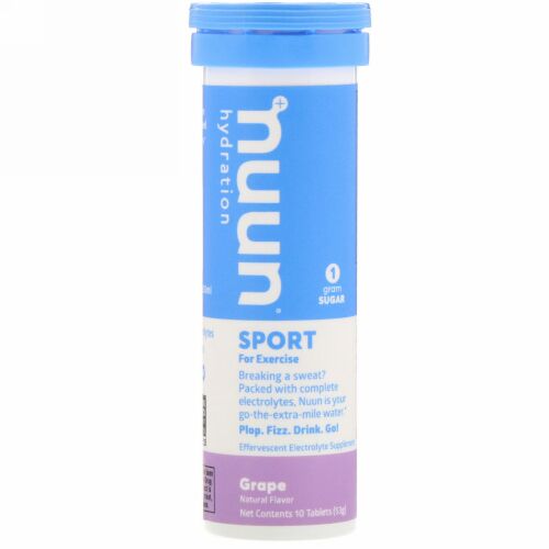 Nuun, Hydration, Effervescent Electrolyte Supplement, Grape, 10 Tablets (Discontinued Item)