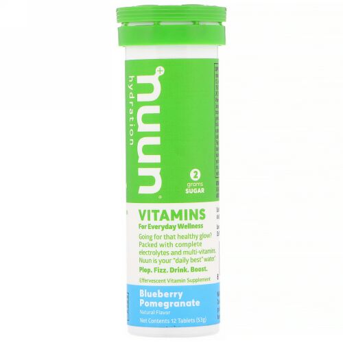 Nuun, ビタミン、水分補給、ブルーベリーとザクロ、12粒 (Discontinued Item)