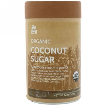 OMG! Organic Meets Good, オーガニック、ココナッツシュガー、12 oz (340 g) (Discontinued Item)