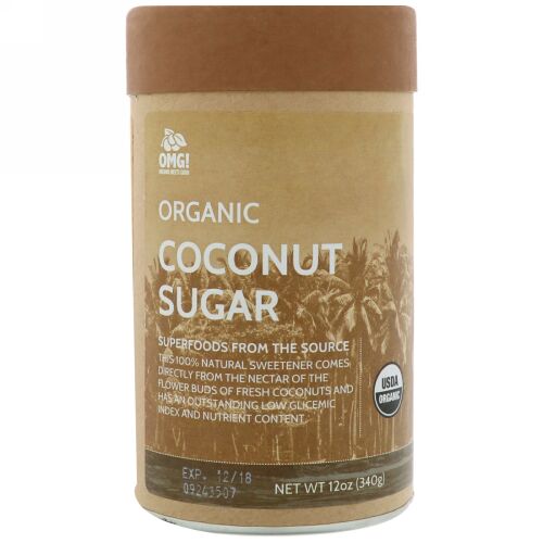 OMG! Organic Meets Good, オーガニック、ココナッツシュガー、12 oz (340 g) (Discontinued Item)