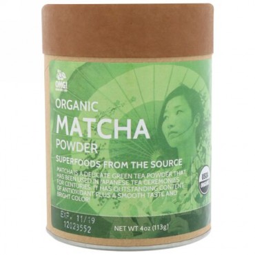 OMG! Organic Meets Good, オーガニック、抹茶パウダー、4 oz (113 g) (Discontinued Item)