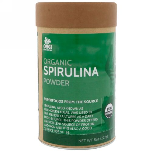 OMG! Organic Meets Good, オーガニック、スピルリナパウダー、8 oz (227 g) (Discontinued Item)