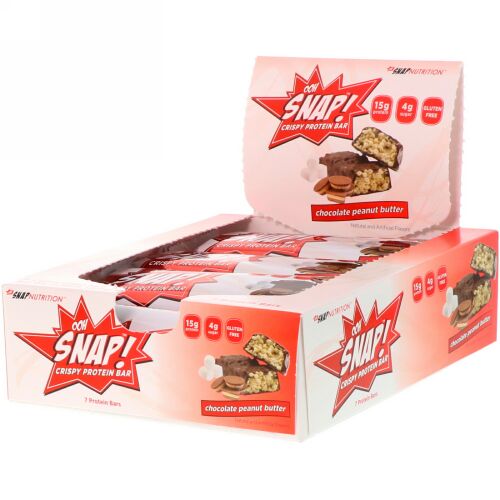 OOH Snap!, クリスピープロテインバー、チョコレートピーナッツバター、プロテインバー7本、各1.62オンス（46 g） (Discontinued Item)