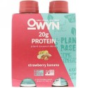 OWYN, Protein Plant-Based Shake, Strawberry Banana, 4 Shakes, 12 fl oz (355 ml) Each (Discontinued Item)