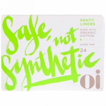 Oi, Organic Cotton Ultra Thin Panty Liners, 24 Liners (Discontinued Item)
