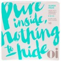 Oi, Organic Cotton Ultra Thin Pads with Wings, Super, 10 Pads (Discontinued Item)