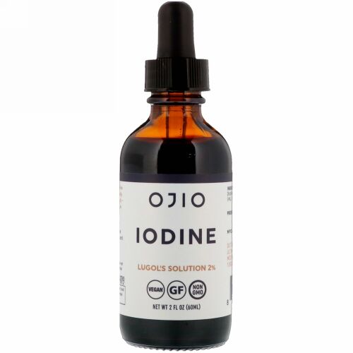 Ojio, ヨウ素、ルゴール溶液2%、2液量オンス (60 ml)