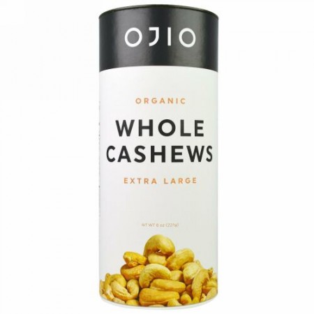 Ojio, オーガニックホールカシューナッツ、 XL、 8 oz (227 g) (Discontinued Item)