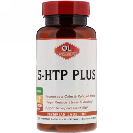 Olympian Labs, 5-HTP プラス、30ベジカプセル (Discontinued Item)