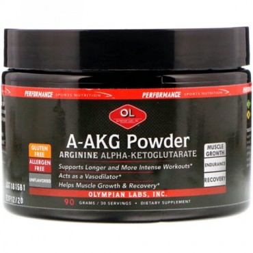 Olympian Labs, A-AKGパウダー、アルギニンアルファ-ケトグルタル酸、無風味、90 g (Discontinued Item)