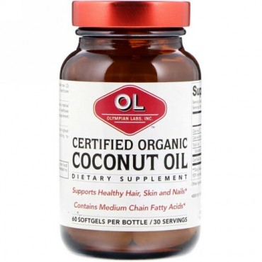 Olympian Labs, Certified Organic Coconut Oil, Organic, 60 Softgels (Discontinued Item)