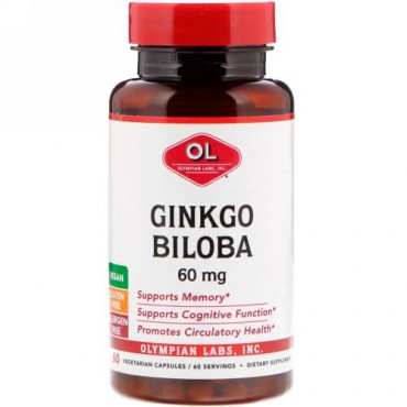 Olympian Labs, イチョウ、60 mg、ベジタリアンカプセル60錠 (Discontinued Item)