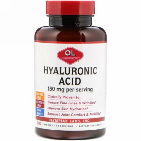 Olympian Labs, ヒアルロン酸、150 mg、100カプセル