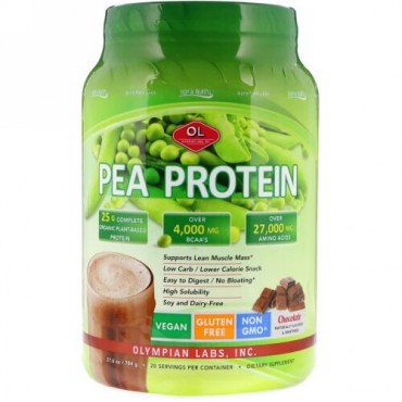 Olympian Labs, Lean & Healthy Pea Protein, Chocolate, 27.6 oz (784 g) (Discontinued Item)