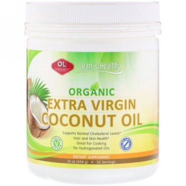 Olympian Labs, Organic Extra Virgin Coconut Oil, 16 oz (454 g) (Discontinued Item)