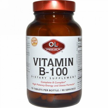 Olympian Labs, ビタミン B-100、90 錠 (Discontinued Item)